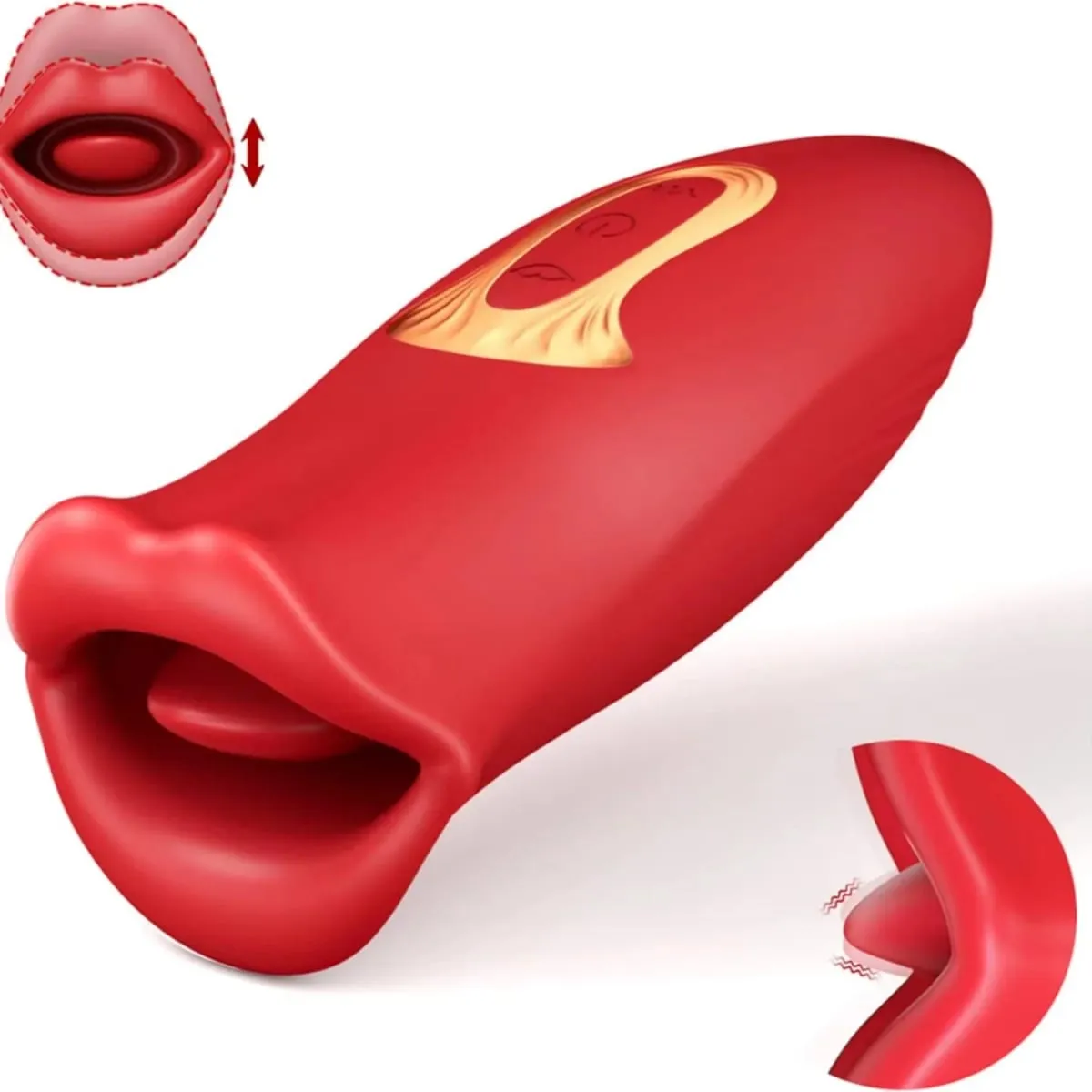 G-punktsvibrator för damer dildotunga slickar sugande bröstvårtor och klitoris stimulator för onani för kvinnor Real Feel Silikon Vuxen T — image 1