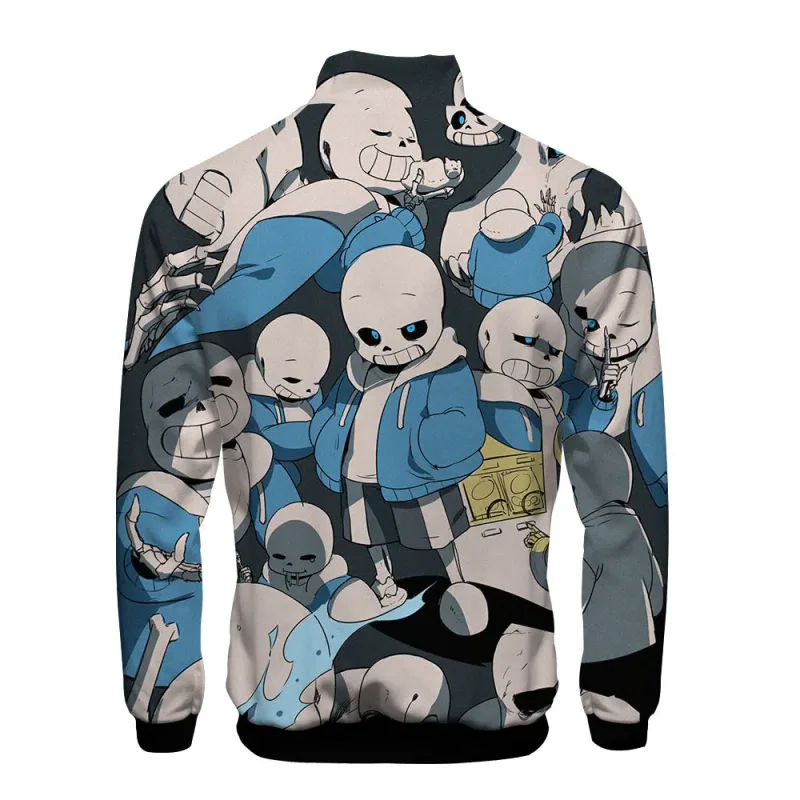 Luxo popular sans undertale 3d impressão zíper raglan jaqueta blusão meninos/meninas confortáveis gola jaquetas casacos — image 17