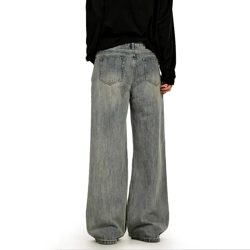 American Retro Minimalist Distressed Washed Men's Jeans Solid Full Length Causal Straight-leg Pants 2026 Spring News 9X1974 — image 6