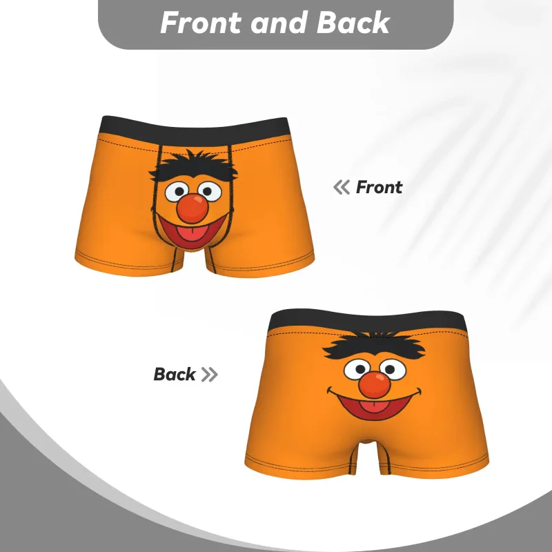 S-Sesames Streets Tango Elmo & Grover Cueca masculina Shorts Cuecas Boxershorts engraçados Qualidade Aduaneira Calcinhas Oversize — image 4