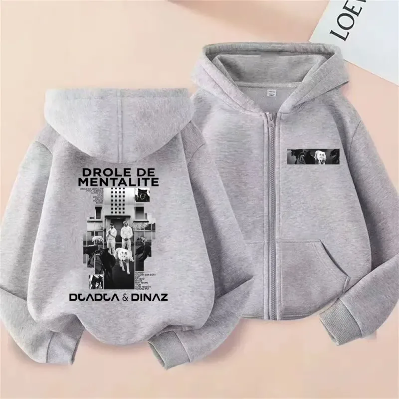 Rapper Djadja & Dinaz Drôle De Mentalité Album Zipper Hoodie Men Women Fashion Vintage Hoodies Male Casual Zip Up Jacket Coat — image 6