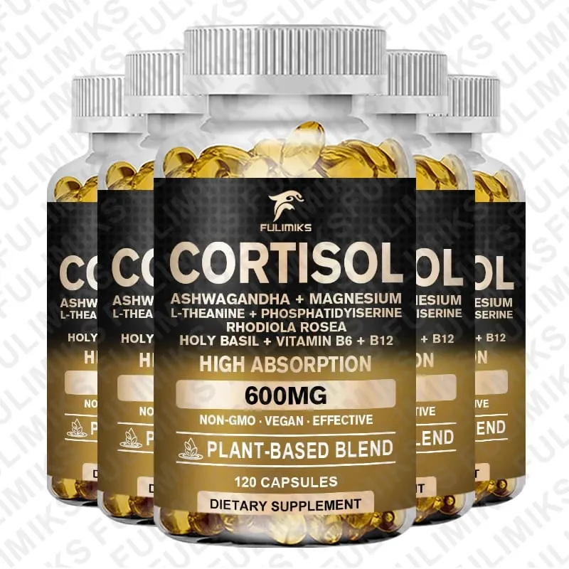 Cortisol Supplement Helig Basilika | Ashwagandha | Rhodiola | L-Theanine Växtbaserad hormonbalans - humörfokus & sömnstöd