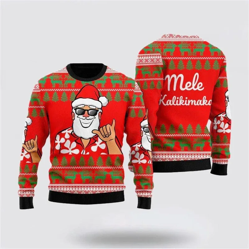 New 2026 Ugly Christmas Sweater Men Santa Claus Pattern Pullovers Women 2026 New Year Merry Christmas Crew Neck Sweatshirts — image 12