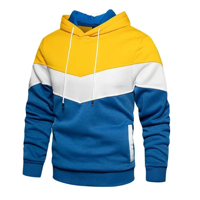 Spring Autumn Fashion splicing Men's Hoodies long sleeve Casual Hoodies Sweatshirts Sweatshirt men tops Pullover