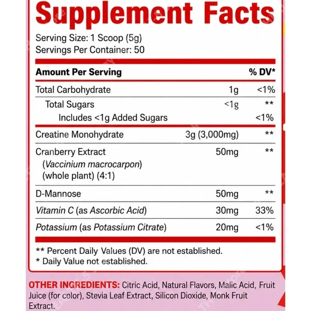 Creatine Monohydrate Powder Supplement 3g Serving Vegan Formula Strawberry Lemonade Flavor Zero Sugar for Active Lifestyle — image 4