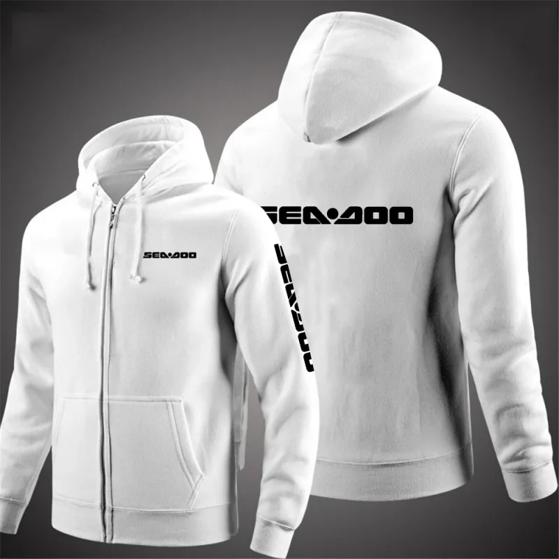 Sea Doo Seadoo Moto 2023 남성 새 긴 소매 코튼 솔리드 컬러 지퍼 커플 후드 맞춤 운동복 세련된상의 — image 10