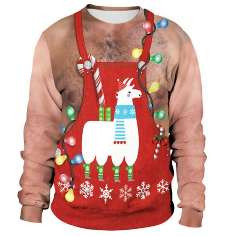Funny Christmas Sweater Men Women Pullover Xmas Sweatshirt Ugly Graphic Y2k Sweatshirts for Holiday Party Loose Men's Clothing — image 13