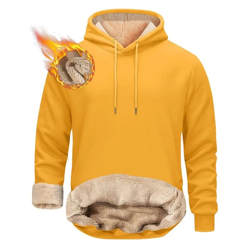 Vinter Varma Luvtröjor Herr Sport Tjocka Sweatshirts Vindtät Thermal Casual Enfärgad Lös långärmad tröja Streetwear — image 13