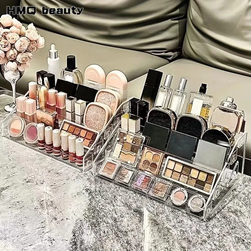 Transparent Cosmetic Organizer Display Case Multi-Layer Makeup Brushes Lipsticks Jewelry Hairpin Storage Rack Desktop Holder — image 1