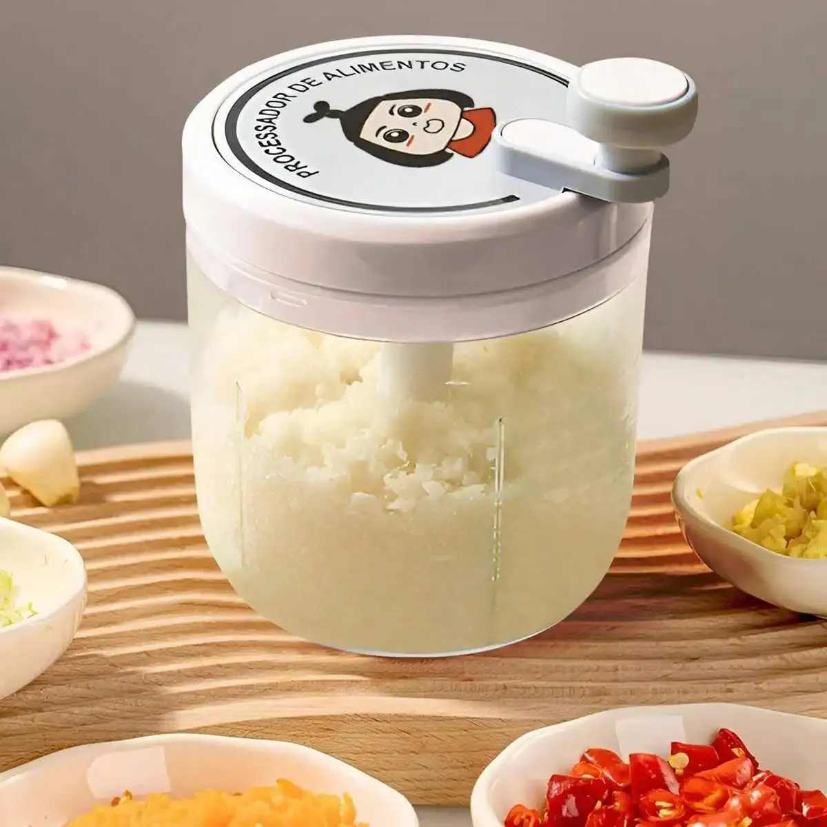 Garlic Crusher Highly Efficient Masher Chopper for Home Multifunctional Manual Grinder with Safe Blades — image 1