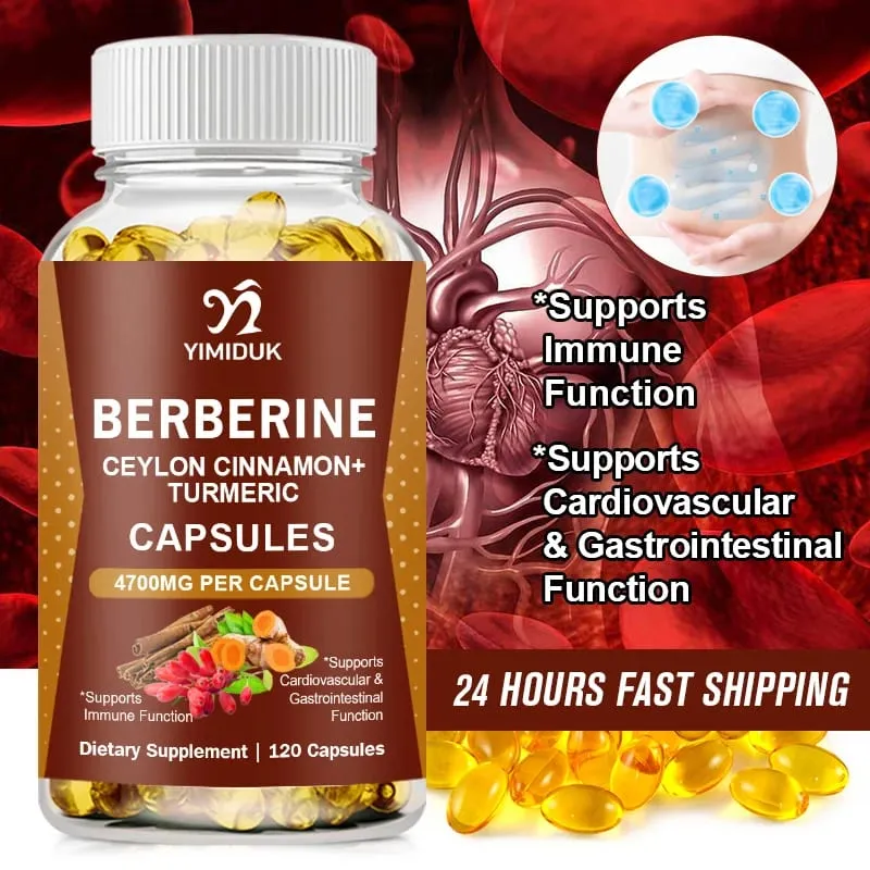 Cápsulas de suplemento de berberina premium apoiam alimentos saudáveis para o sistema imunológico — image 1