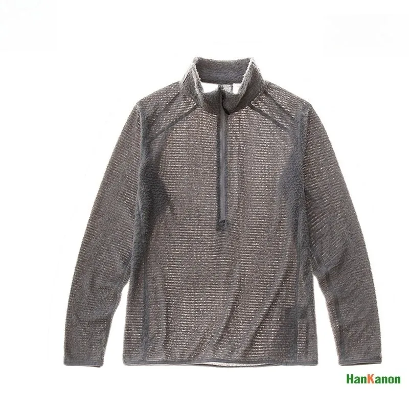 Men's Half - Zip Stand Collar Sweatshirt maraming nalalaman Air Fleece Base Layer para sa Panlabas na Camping Hiking Cycling — image 9