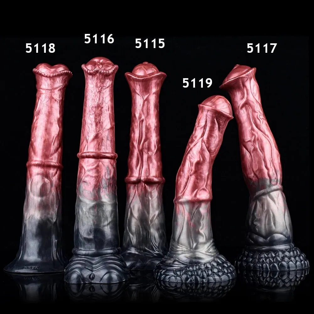 Silicone Horse Dildo Long Penis Anal Plug Napakalaking Knot G-spot Vaginal Stimulator na may Suction Cup Adult Sex Toy para sa Babae Mga Lalaki — image 5