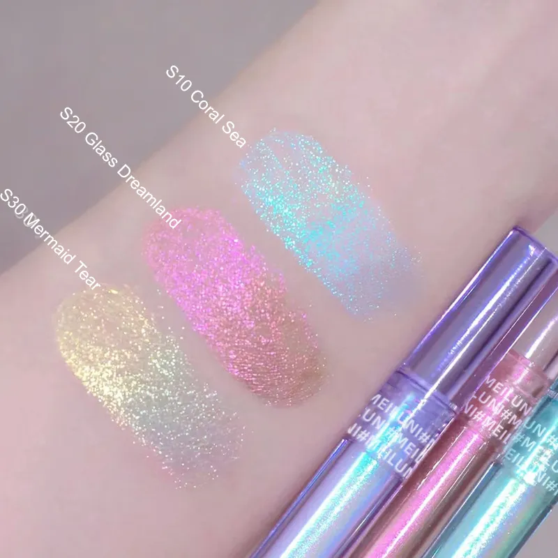 Glitter Highlighter Liquid Eye Shadow Multichrome Shimmer Eyeshadow Chameleon Eye Makeup High Gloss Pearl Shiny Eye Shadow — image 3