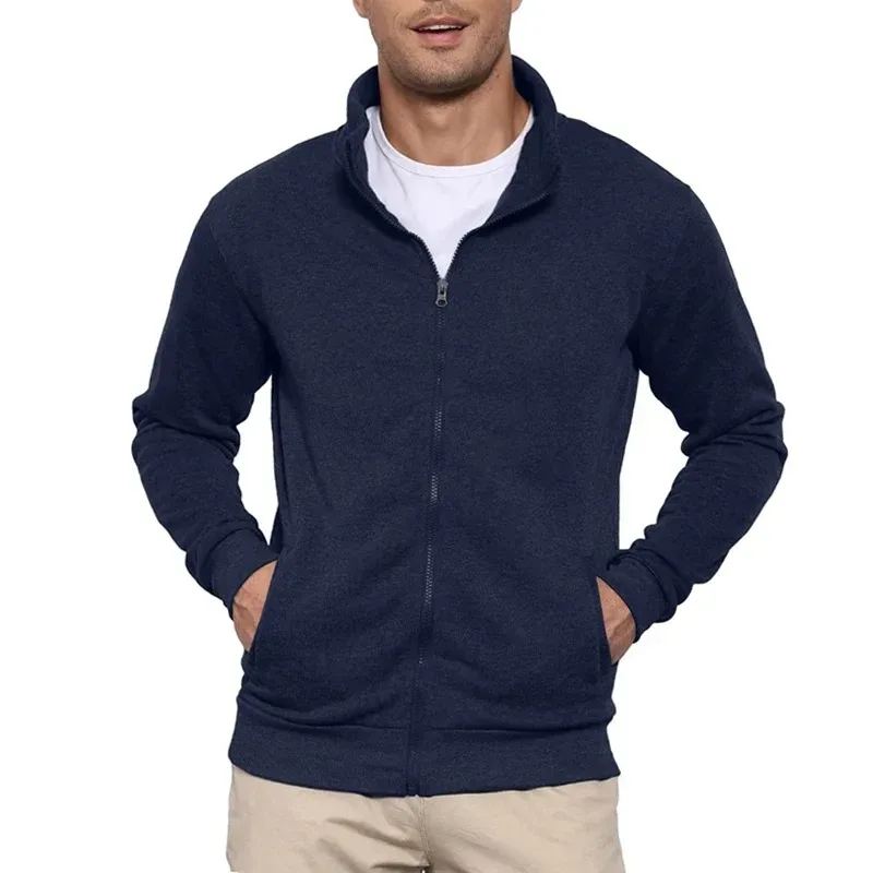 Autumn Men's Sweatshirts Jacket Man Without Hood Zip Coats Outdoor Sport Lightweight Long Sleeve Streetwear Slim Fit Cardigan — image 5
