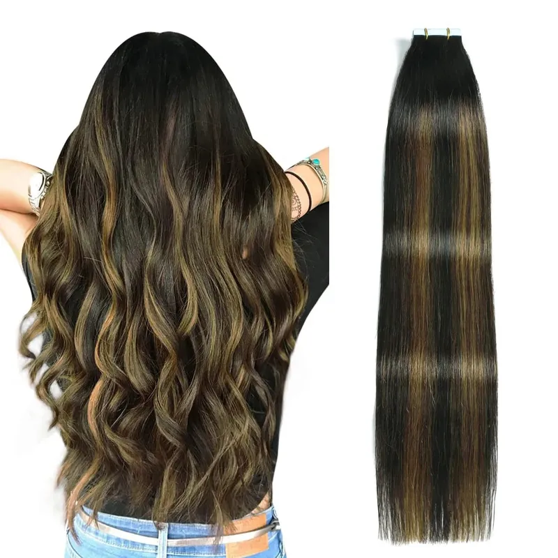 Invisible Tape in Hair Extensions 100% Remy Human Hair Dark Brown Hair Extensions for Women Adding Length And Volume — image 17