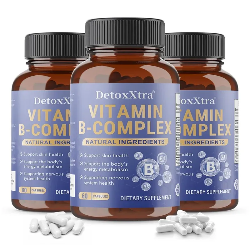 Vitamin B Complex Capsules Relieve Stress Energy Metabolism Nervous System & Immune Wellness Support Vegetable Capsules — image 11