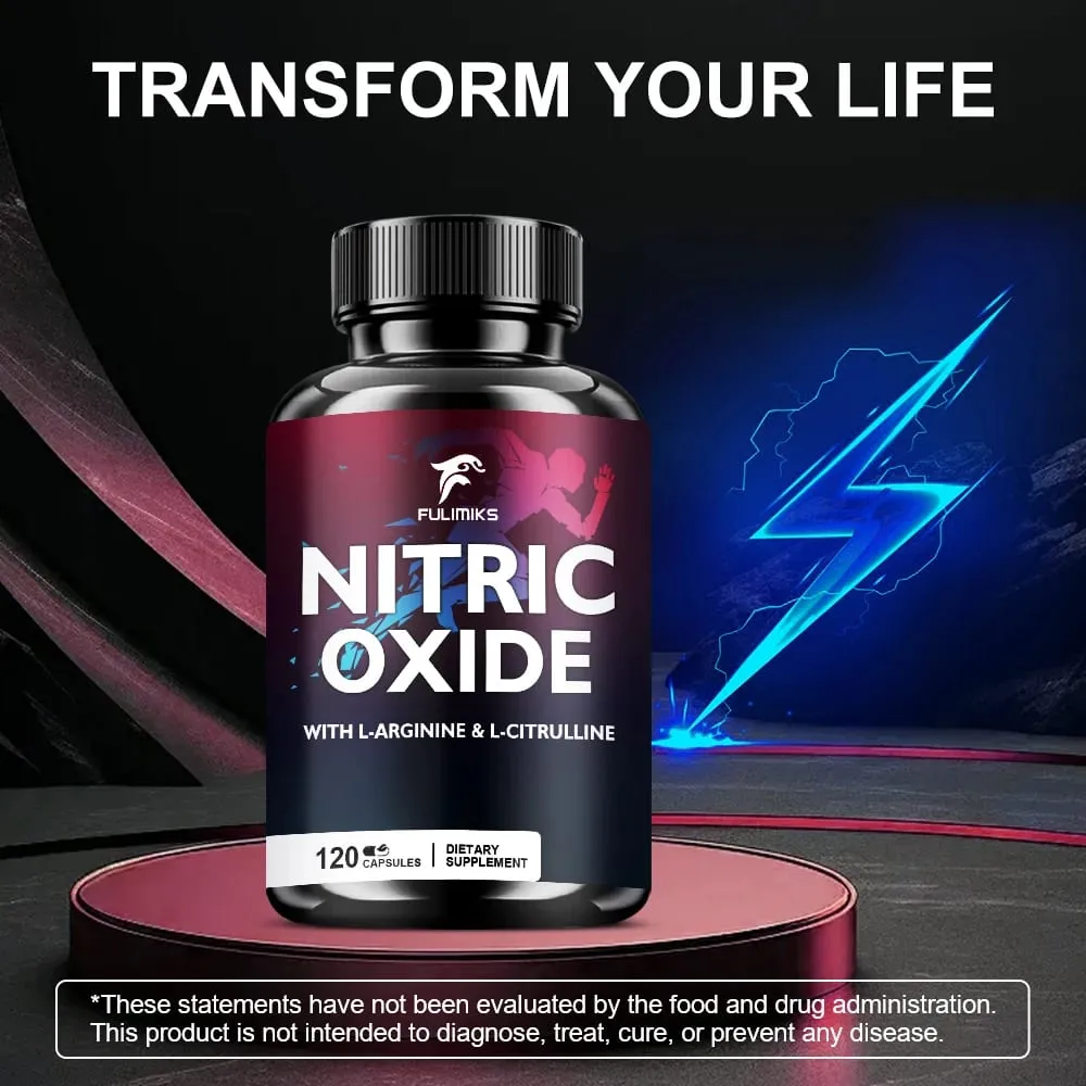 Nitric Oxide With L Arginine & L Citrulline Dietary Consumable Heart Health Men'S Vitality For Healthy Blood Flow