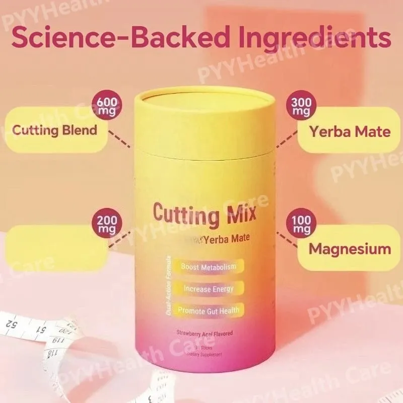 Cutting Drink Mix Yerba Mate & Magnesium Strawberry Flavor – 30 Servings — image 2