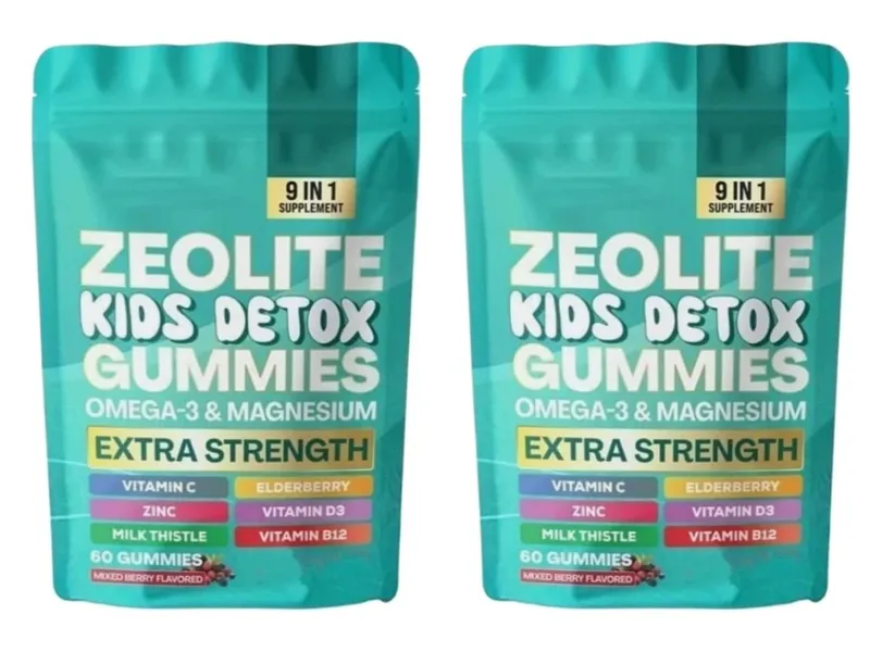 Zeolite Gummies 60 Count Chứa Vitamin Tổng Hợp Omega-3 Magiê và Elderberry Hỗ Trợ Giải Độc & Sức Khỏe Hệ Miễn Dịch — image 8