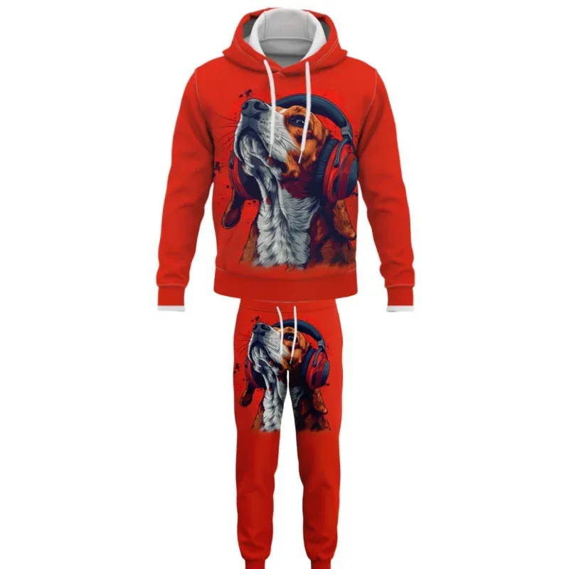 Fashion Animals Dog 3D Printed Autumn Hoodie Suit Men Sweatshirts Sweatpants Casual Two Piece Tracksuit Set Men's Clothing — image 9