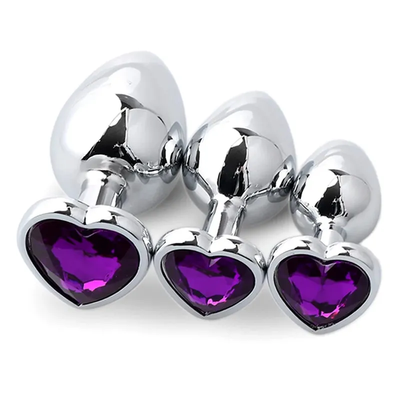 Metal Anal Plug for Women Men Couples Butt Plug Butt Toy Adult Game Masturbator Anal 3PCS Diamond Sex Toy for Adult Products — image 1
