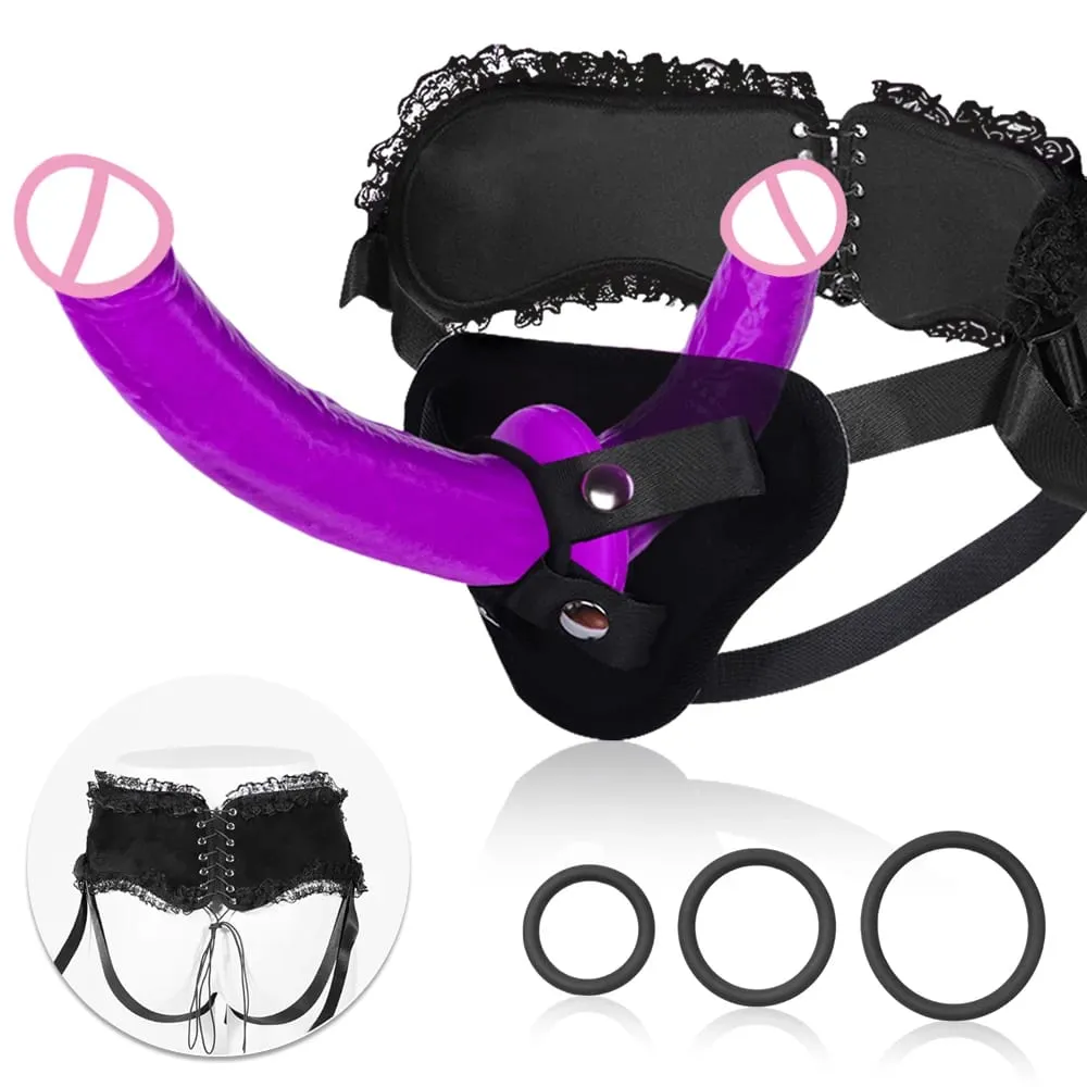Vibrador realista de duas cabeças, pênis longo, penetração dupla, ponto g, vagina, pau anal, projetado para mulheres lésbicas, brinquedos sexuais adultos — image 5