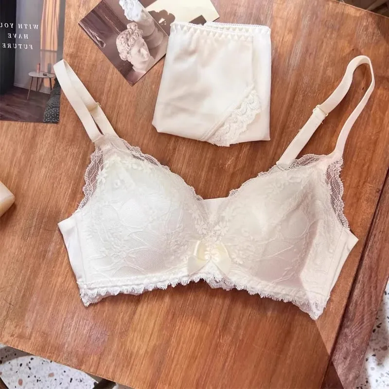 French Style Wireless Shaping Lingerie Set Push Up Lift Anti Sagging Lace Bra Luxury Comfort Support Ladies Daily Underwear — image 5