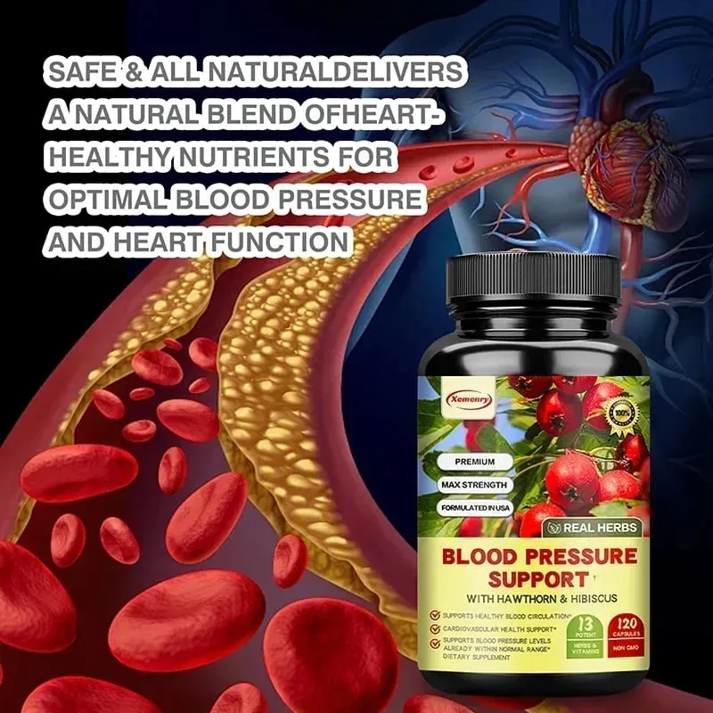 Suporta sa Presyon ng Dugo - Sinusuportahan ang Cardiovascular Health Nagpapalakas ng Enerhiya at Immunity para sa Kalusugan ng Puso - na may Hawthorn at Hibiscus — image 5