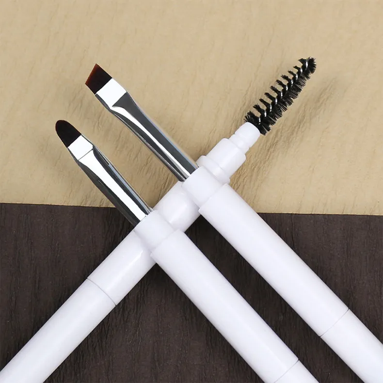 Double ended Portable Makeup brushes Travel size Make up brushes Eyeshadow Eye Brow Crease essential cosmetic tools with lid — image 4