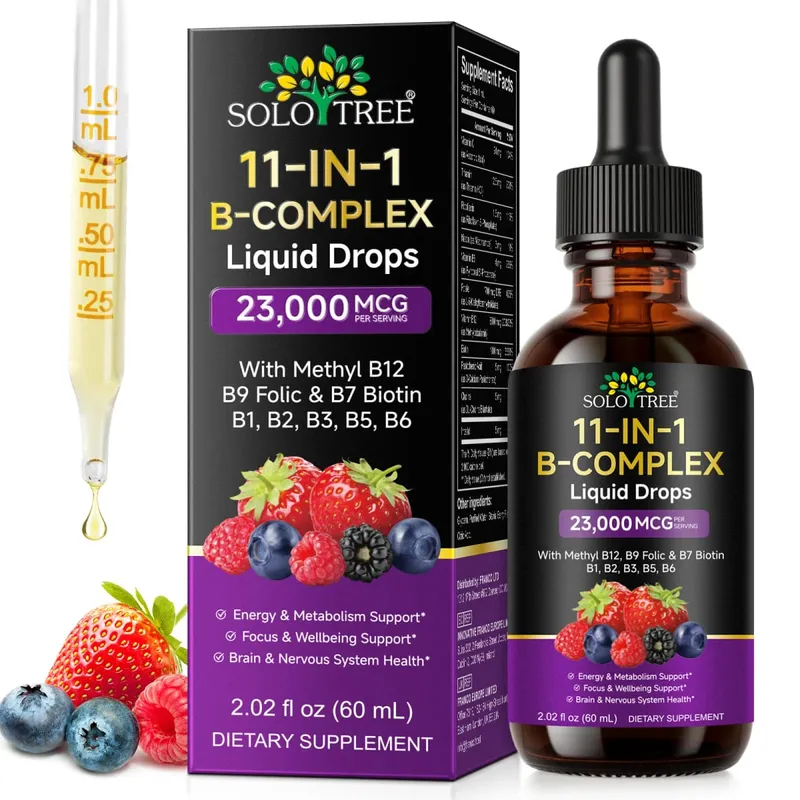 11 em 1 gotas de complexo de vitamina B 23000mcg suplemento líquido oral de vitamina B para suporte diário de energia e bem-estar 30 ml