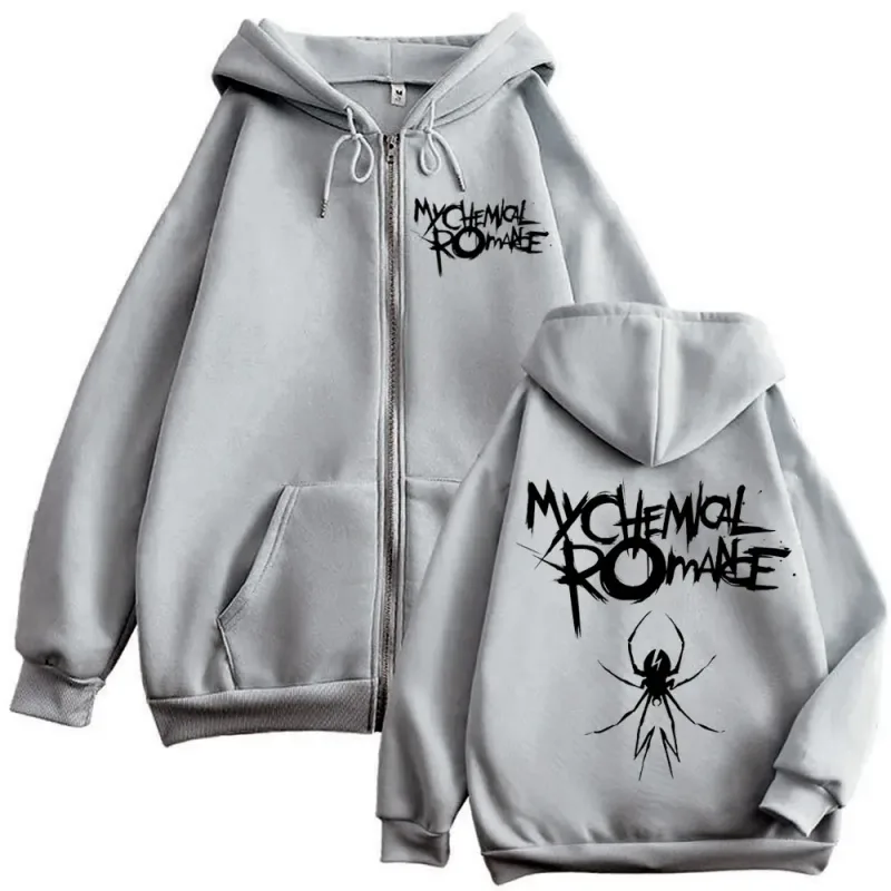 Limitado meu romance químico banda merch zíper hoodies punk rock hip hop zip up sweatshirts masculino feminino moda pullovers vintage