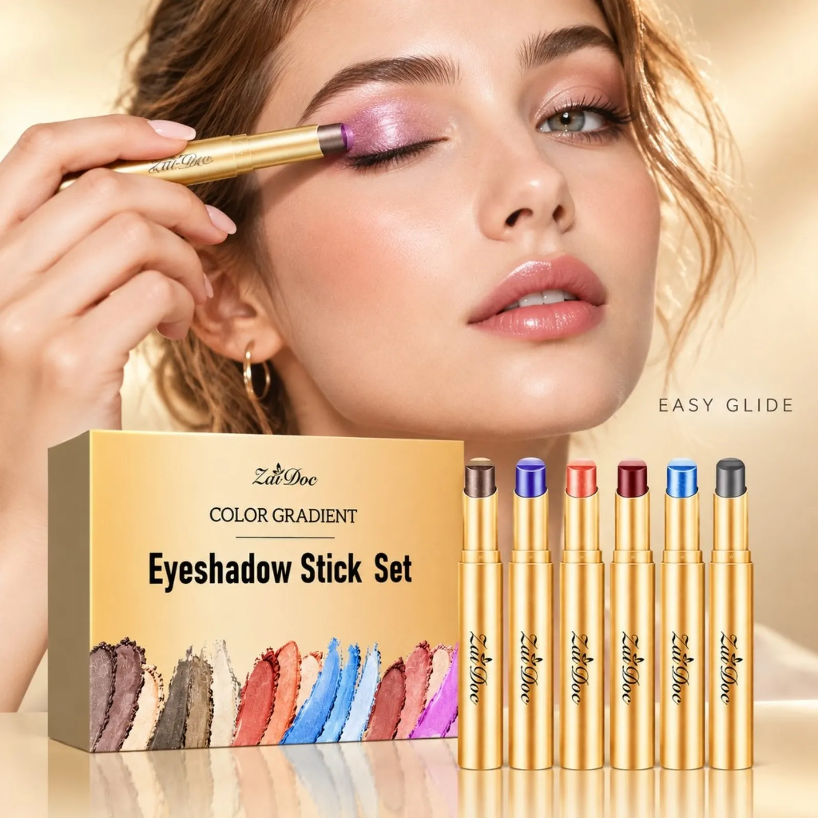 6pcs Multi Color Eyeshadow Stick Set Long Lasting Smooth Blendable Moisturizing Non Drying Beginner Friendly Eye Makeup Women — image 3