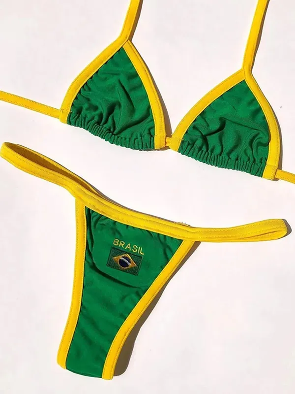 2026 New Summer Embroidery Lingerie Set Sexy Sports Style Bra & Thong Panties Brazilian Bikini Split Underwear Suit — image 8