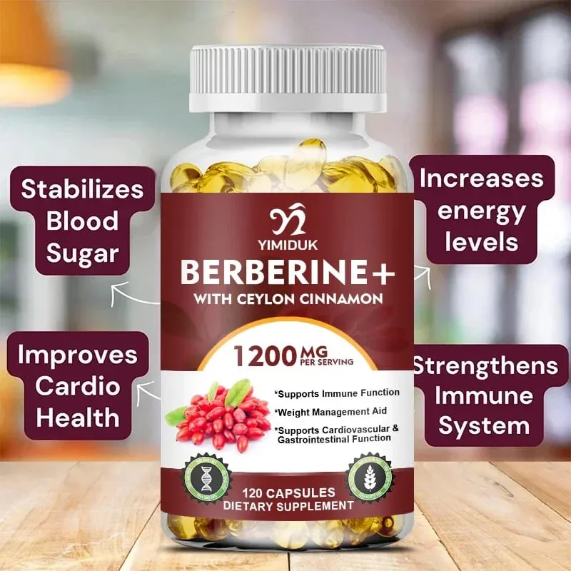 Berberine 1200mg Supplement understøtter AMPK-aktivering Sund glukosemetabolisme Immunitet og vægtkontrol for voksne — image 6