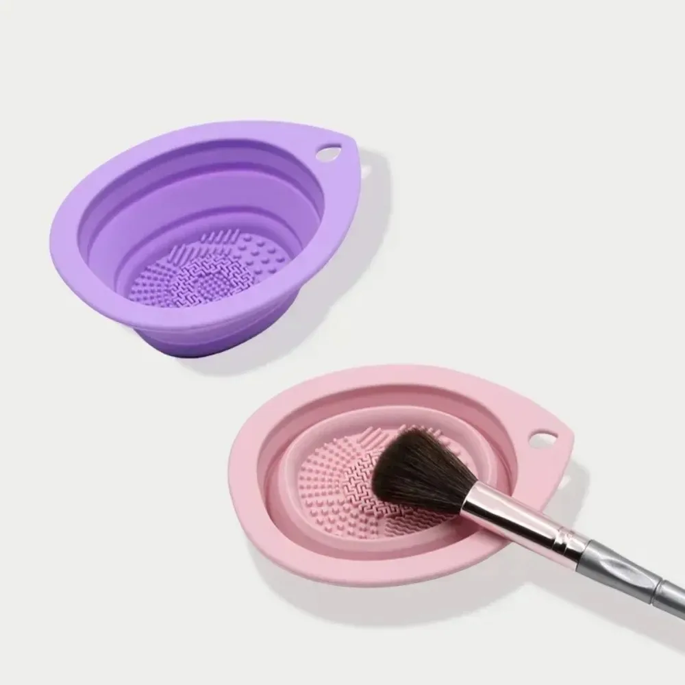 Soft Silicone Folding Makeup Brush Cleaning Bowl Powder Puff Cleaner Eyeshadow Brushes Wash Clean Mat Beauty Tools Scrubber Box