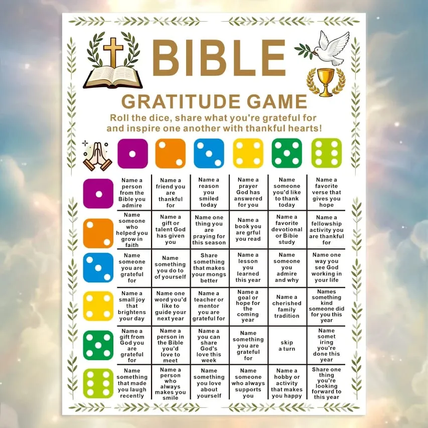 Bible Gratitude Games & Bible Dice Games (Without Dice) Christmas Party Games Christmas Cheerful Religious Game Style Adult — image 6