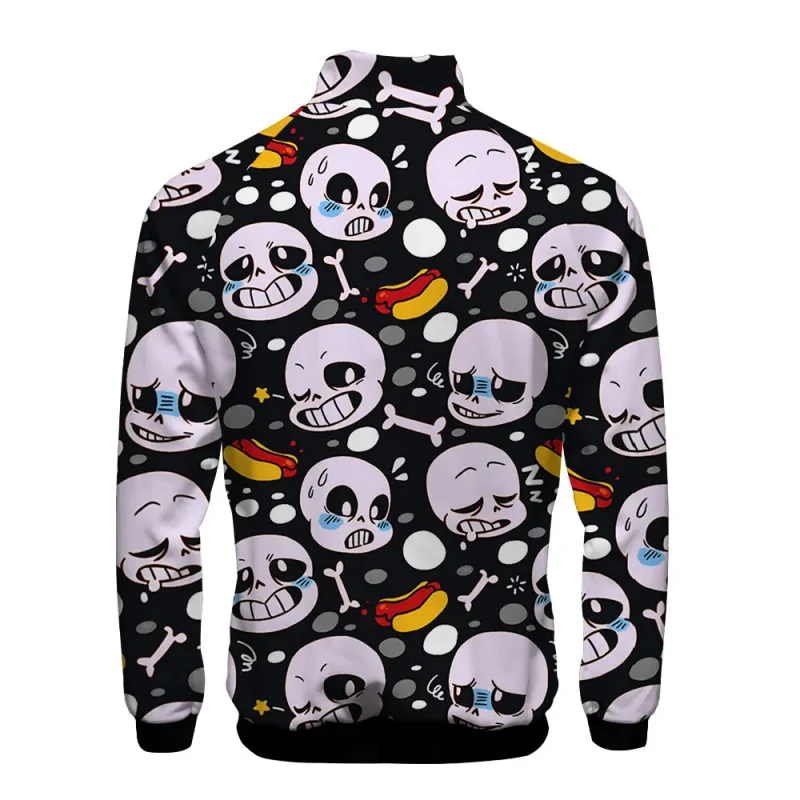Luxo popular sans undertale 3d impressão zíper raglan jaqueta blusão meninos/meninas confortáveis gola jaquetas casacos — image 7