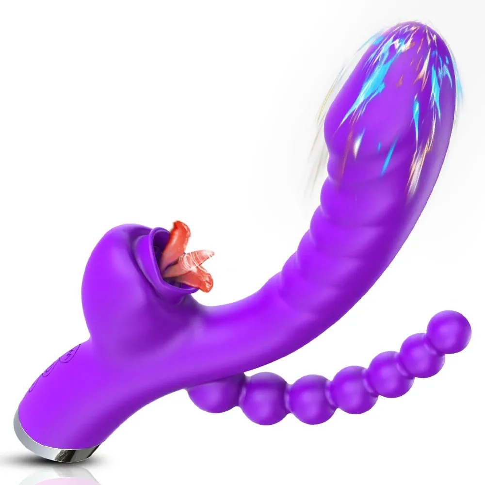 3 in 1 Tapping Flapping Vibrator Anal Sex Clitoris Clit Sucker Stimulator Sex Toys Female Licking Sucking Vibrators Adult Goods — image 1