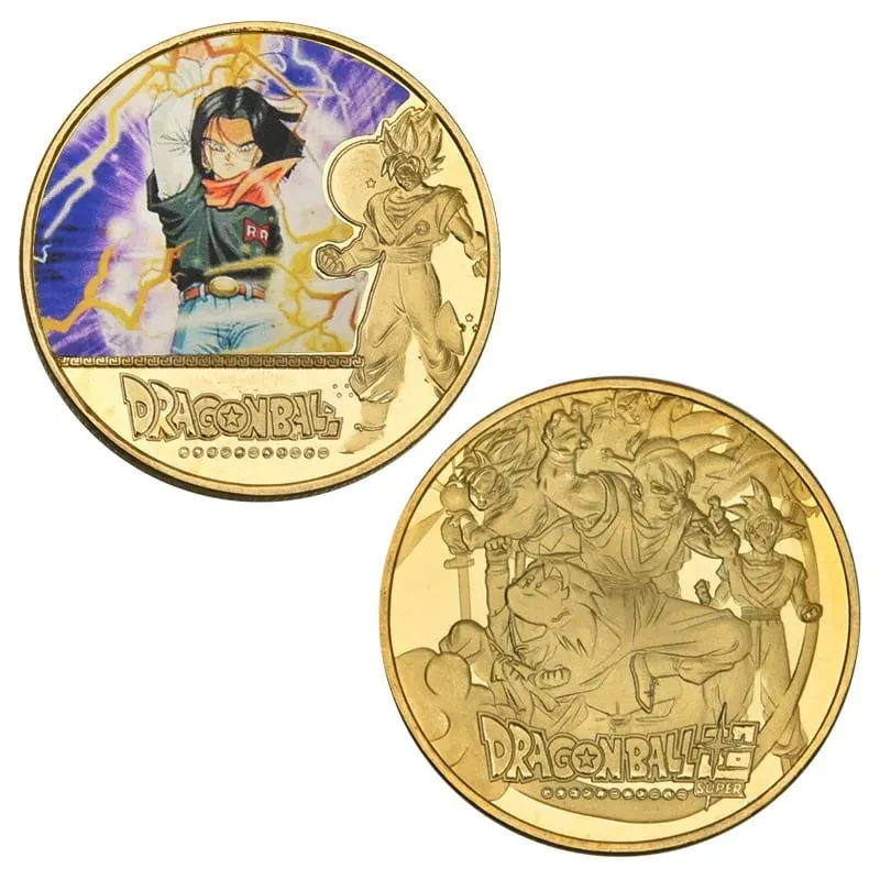 Dragon Ball Banhado A Ouro Moeda de Ouro Son Goku Vegeta Moedas Comemorativas Crianças Clássico Anime Periféricos Coleção Brinquedo Lembrança — image 20