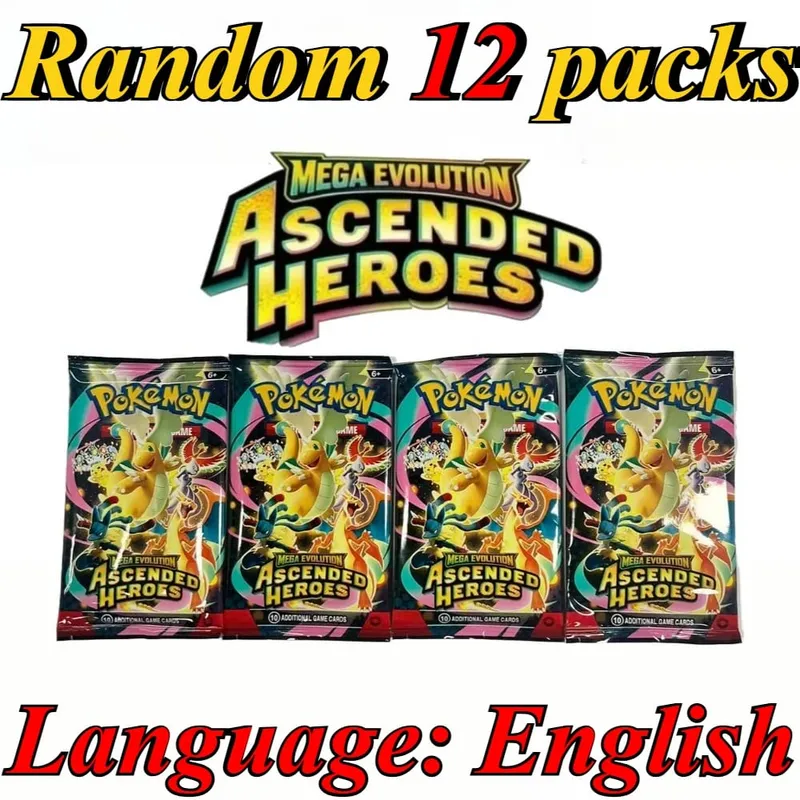 10 Pokémon Card Packs Bright Stars 151 Prismatic Evolutions PALDEAN FATES English Reinforcement Battle Transaction Card Gift — image 2