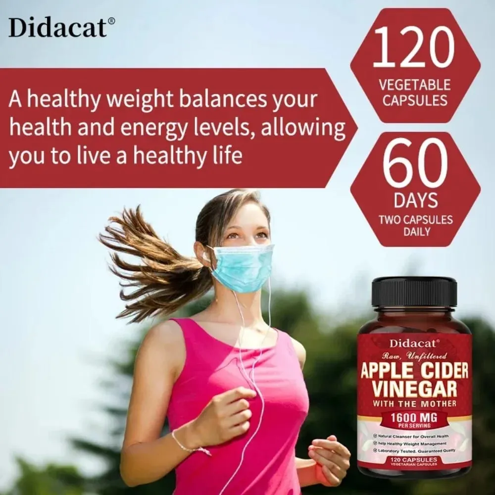 Apple Cider Vinegar Capsules Detoxify Relieve Bloating and Constipation Help Weight Management Promote Digestive Health — image 7