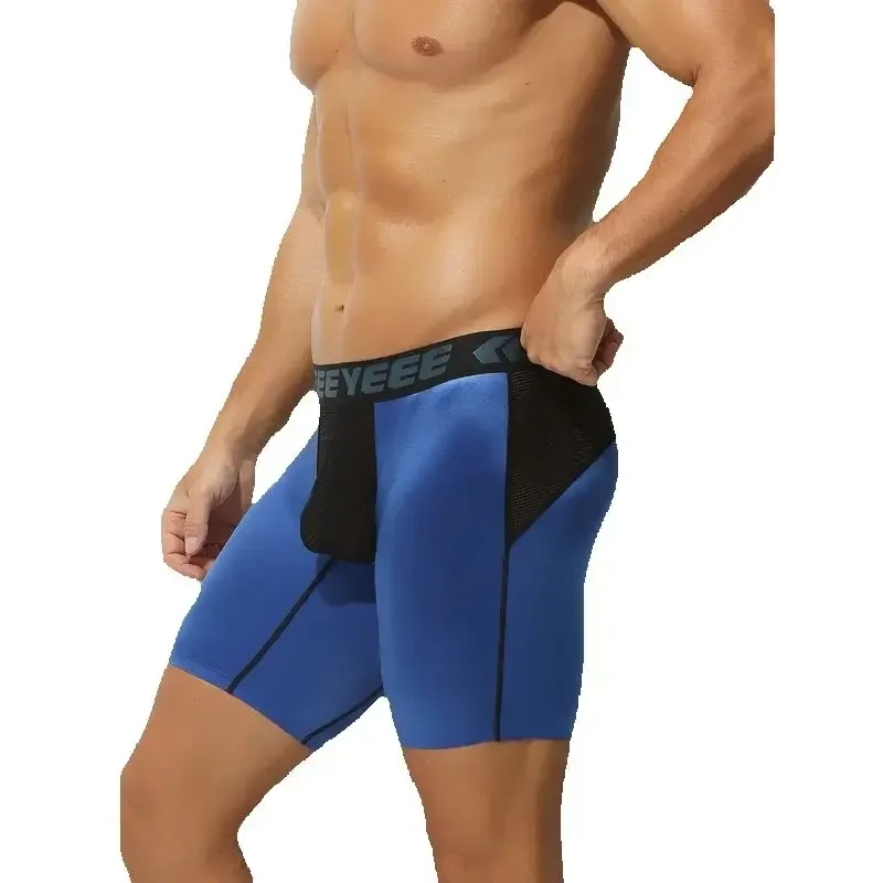 Panlalaking Kasuotang Panloob na Pagpahaba Ice Silk Sport Boxers Underpants Sexy Toy Mens Panties Running Loose Lingerie Big Size Boxer Shorts — image 1