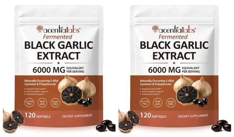 Black Garlic Extract Softgels 600mg 10:1 Concentrate for Heart Wellness Immune Support Digestive Balance Vitality 120 Count — image 8