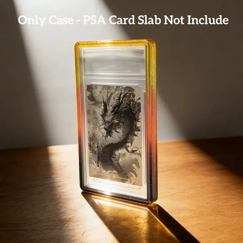 Glitter TPU Slab Bumper Guard Case Holder Protective Skin Display Sleeves with Clear Back for PSA 35PT Graded Trading Card
