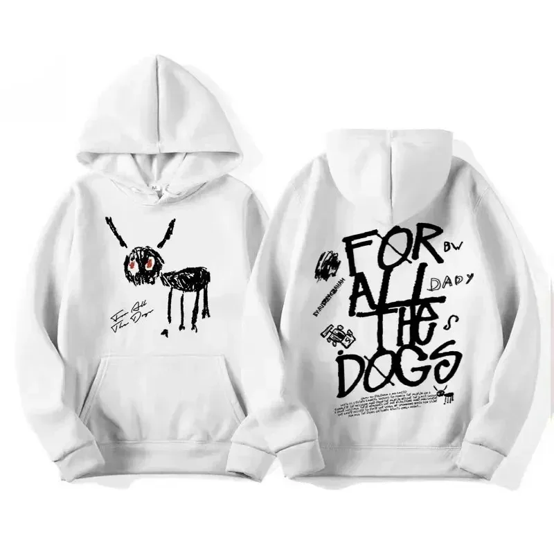 Men Women Fashion Hip Hop Pullovers Sweatshirt Vintage Streetwear Hoodie Rapper Drake New Album for All The Dogs Graphic Hoodies — image 3
