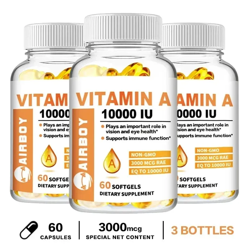 Vitamina A 10000 UI - Apoia a visão saudável e a saúde da pele do sistema imunológico - Suplementos sem glúten não transgênicos — image 10