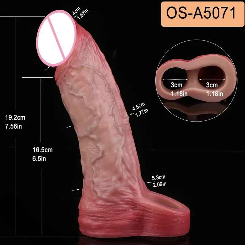 Close Head Realistic Penis Sleeve Szexjátékok férfiaknak Késleltetett magömlés Púshosszabbító Pároknak Sex Pleasure Sexshop — image 11