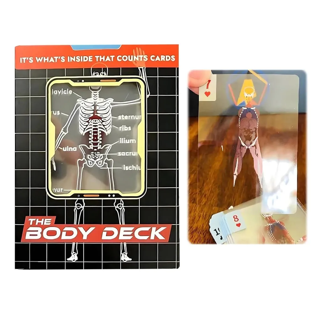 The Body Deck Cards Reusable 3D Image Educational Cards Multi-Purpose Body Transparent Playing Cards for Friend Gifts