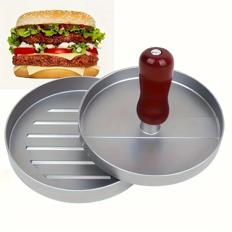 1 st non-stick hamburgare pressbiffmaskin hamburgerform i metall för nötkött ost Veggie hamburgare som passar för BBQ Grill matlagning — image 3